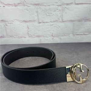 Gucci GG Interlocking Reversible Brown Black  Leather Belt 450000 100/40”